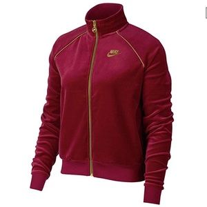 NWT Nike Sportswear Velour Track Jacket (Red/Gold)